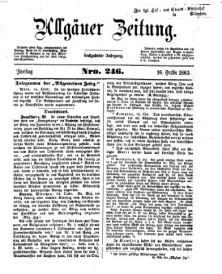 Allgäuer Zeitung Freitag 16. Oktober 1863