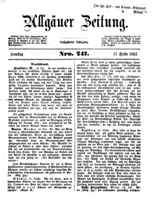 Allgäuer Zeitung Samstag 17. Oktober 1863