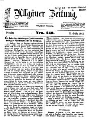 Allgäuer Zeitung Dienstag 20. Oktober 1863