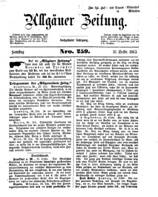 Allgäuer Zeitung Samstag 31. Oktober 1863