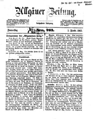 Allgäuer Zeitung Donnerstag 5. November 1863