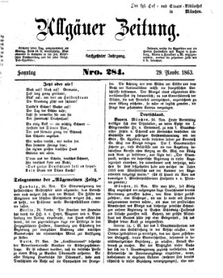 Allgäuer Zeitung Sonntag 29. November 1863