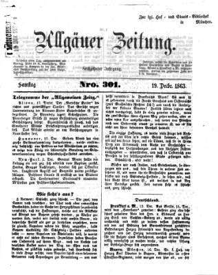 Allgäuer Zeitung Samstag 19. Dezember 1863