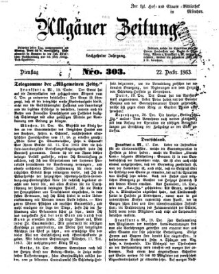 Allgäuer Zeitung Dienstag 22. Dezember 1863