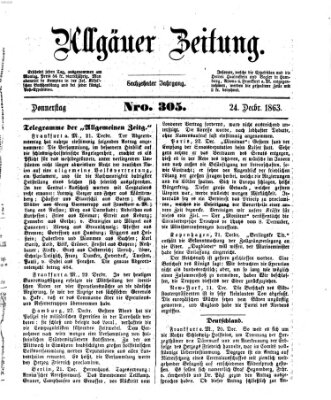 Allgäuer Zeitung Donnerstag 24. Dezember 1863