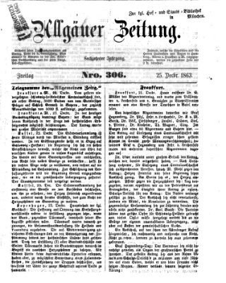 Allgäuer Zeitung Freitag 25. Dezember 1863