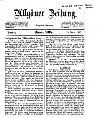 Allgäuer Zeitung Dienstag 29. Dezember 1863