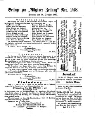 Allgäuer Zeitung Sonntag 18. Oktober 1863