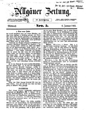 Allgäuer Zeitung Mittwoch 6. Januar 1864