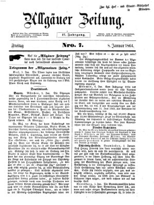 Allgäuer Zeitung Freitag 8. Januar 1864