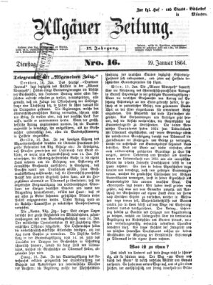 Allgäuer Zeitung Dienstag 19. Januar 1864