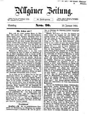 Allgäuer Zeitung Samstag 23. Januar 1864