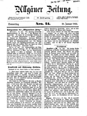 Allgäuer Zeitung Donnerstag 28. Januar 1864