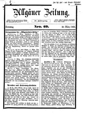 Allgäuer Zeitung Sonntag 20. März 1864