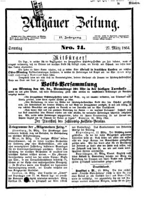 Allgäuer Zeitung Sonntag 27. März 1864