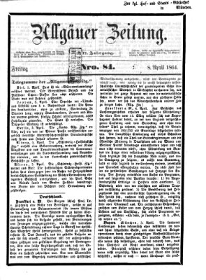 Allgäuer Zeitung Freitag 8. April 1864