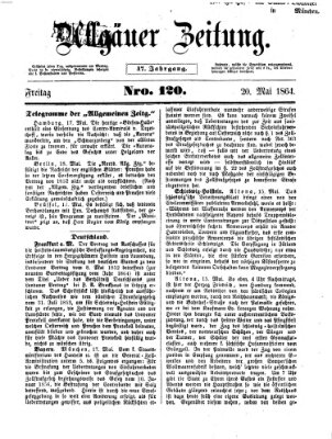 Allgäuer Zeitung Freitag 20. Mai 1864