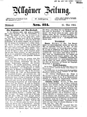 Allgäuer Zeitung Mittwoch 25. Mai 1864