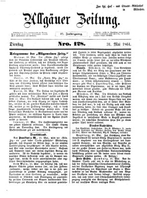 Allgäuer Zeitung Dienstag 31. Mai 1864