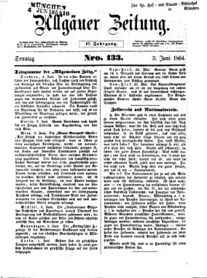 Allgäuer Zeitung Sonntag 5. Juni 1864