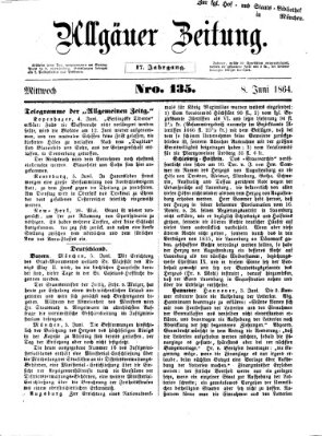 Allgäuer Zeitung Mittwoch 8. Juni 1864