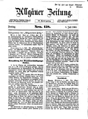 Allgäuer Zeitung Freitag 8. Juli 1864