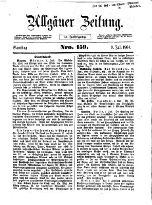 Allgäuer Zeitung Samstag 9. Juli 1864