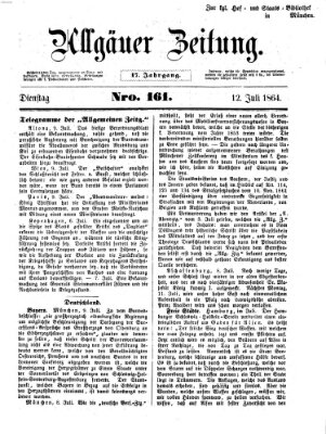 Allgäuer Zeitung Dienstag 12. Juli 1864