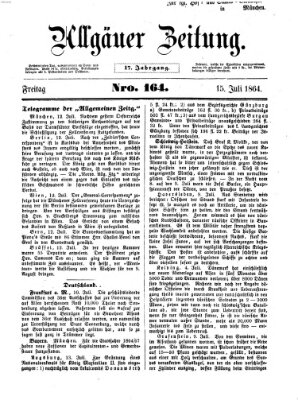 Allgäuer Zeitung Freitag 15. Juli 1864