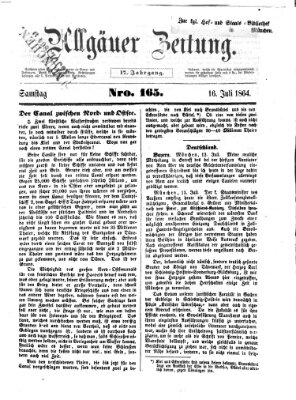 Allgäuer Zeitung Samstag 16. Juli 1864