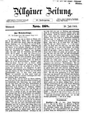 Allgäuer Zeitung Mittwoch 20. Juli 1864