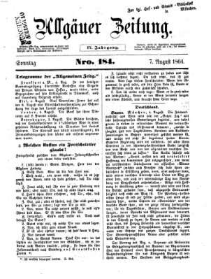 Allgäuer Zeitung Sonntag 7. August 1864