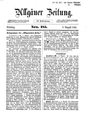 Allgäuer Zeitung Dienstag 9. August 1864