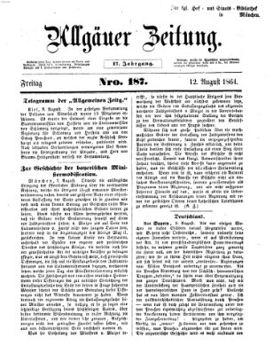 Allgäuer Zeitung Freitag 12. August 1864