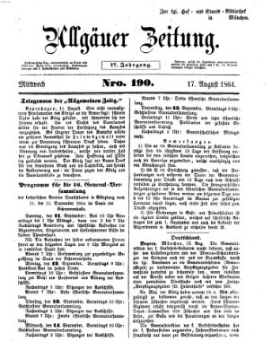 Allgäuer Zeitung Mittwoch 17. August 1864