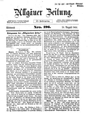 Allgäuer Zeitung Mittwoch 24. August 1864