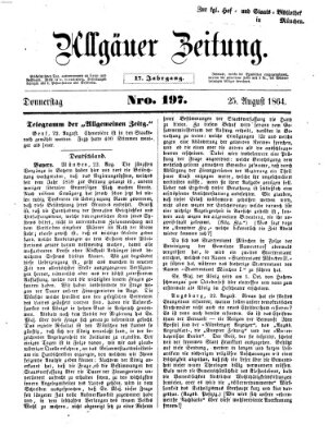 Allgäuer Zeitung Donnerstag 25. August 1864