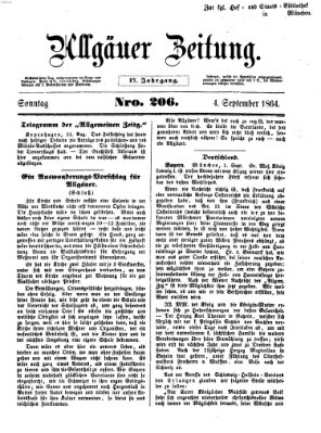 Allgäuer Zeitung Sonntag 4. September 1864