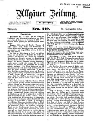 Allgäuer Zeitung Mittwoch 21. September 1864