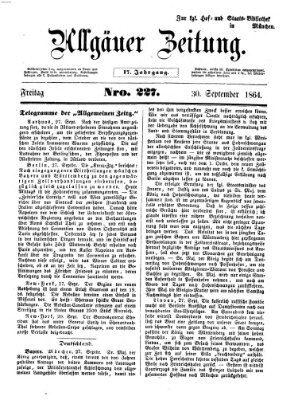 Allgäuer Zeitung Freitag 30. September 1864