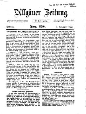 Allgäuer Zeitung Sonntag 6. November 1864