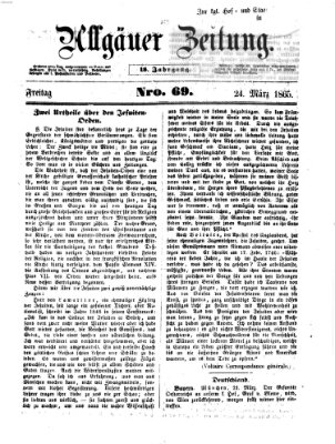 Allgäuer Zeitung Freitag 24. März 1865