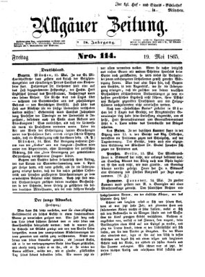 Allgäuer Zeitung Freitag 19. Mai 1865