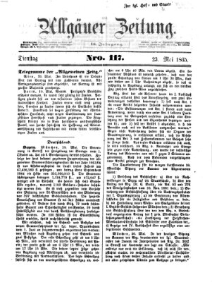 Allgäuer Zeitung Dienstag 23. Mai 1865