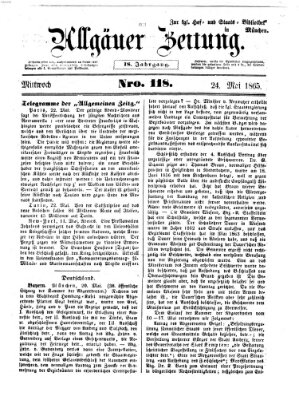 Allgäuer Zeitung Mittwoch 24. Mai 1865