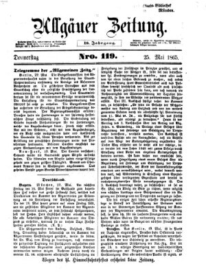 Allgäuer Zeitung Donnerstag 25. Mai 1865