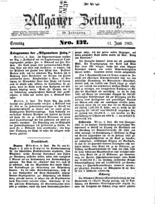 Allgäuer Zeitung Sonntag 11. Juni 1865