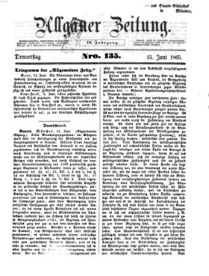 Allgäuer Zeitung Donnerstag 15. Juni 1865