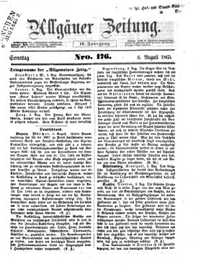 Allgäuer Zeitung Sonntag 6. August 1865