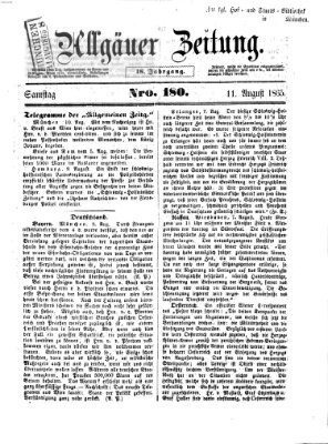 Allgäuer Zeitung Freitag 11. August 1865